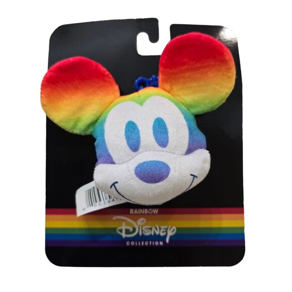 Disney NWT Rainbow Collection lgbtqiq+ pride Mickey Mouse Plush Keychain - Picture 2 of 3